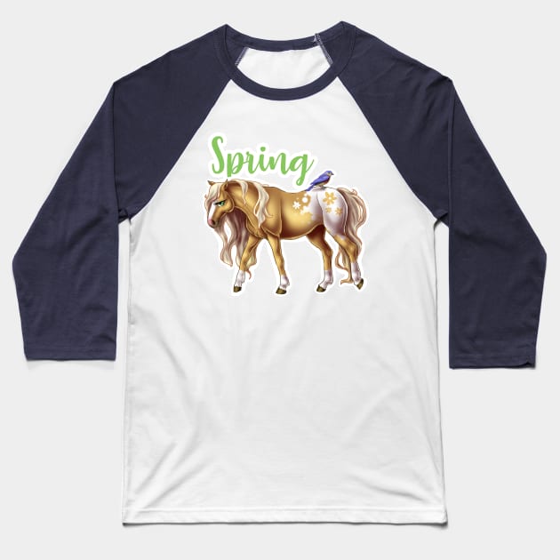 Springtime Pony Baseball T-Shirt by Unicornarama